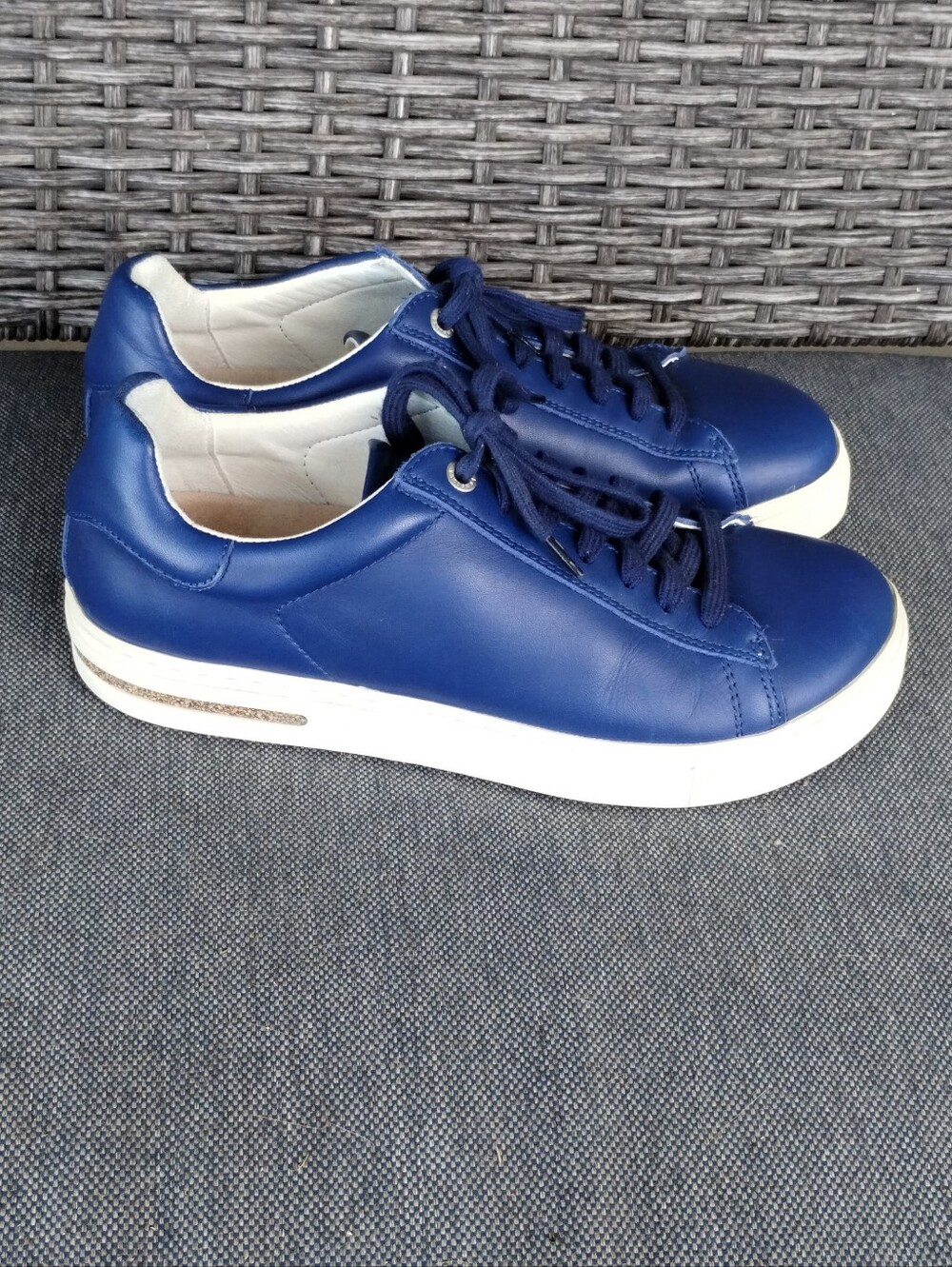 Birkenstock Bend Low Blue Leather Sneakers EU 39 Women’s 8–8.5 Made in Germany
